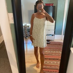 Lace mini white dress.